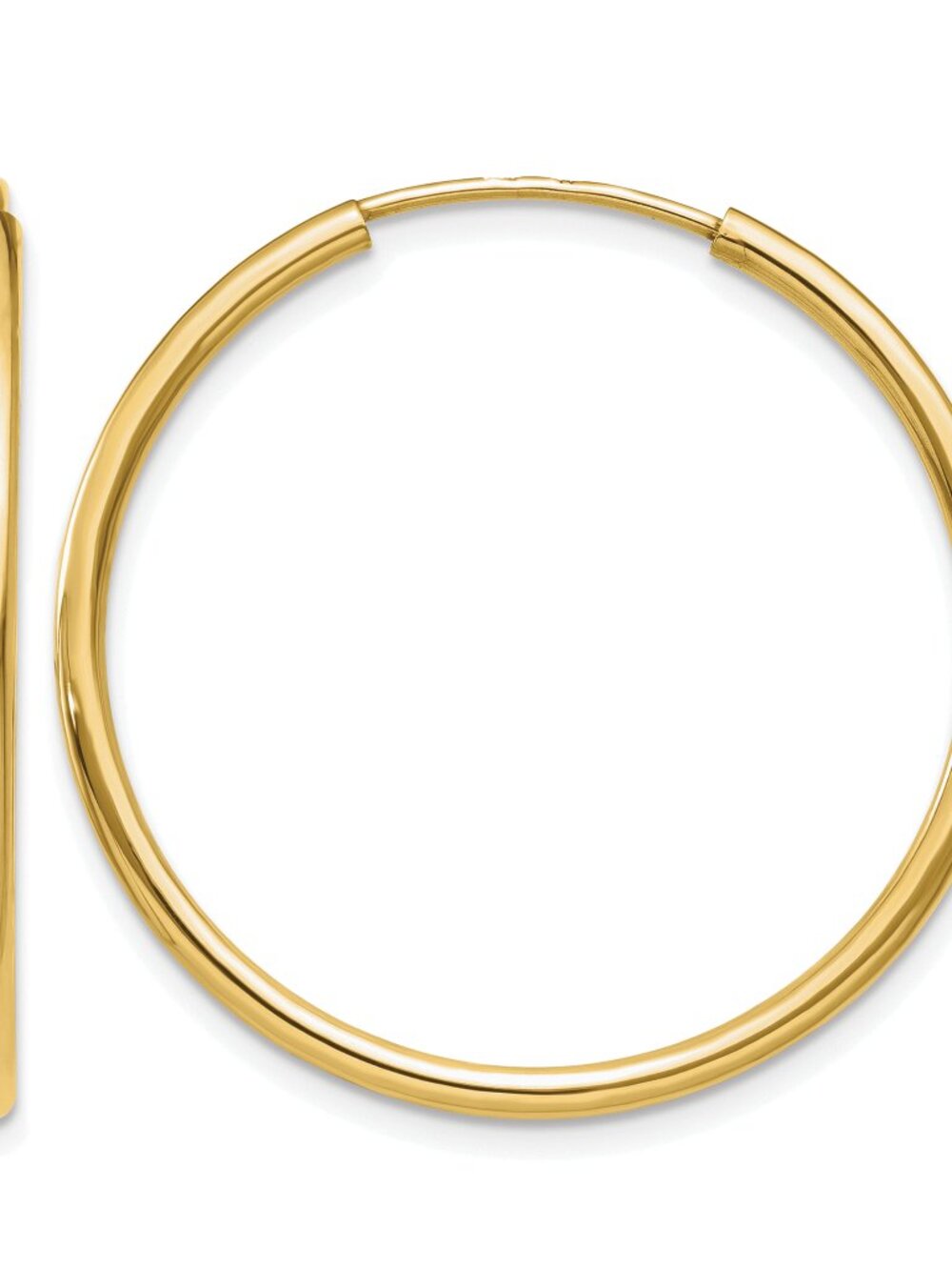 14K Gold Filled 30mm Endless Hoop Earrings - Thin Large Gold Hoops, Anti-Tarnish
